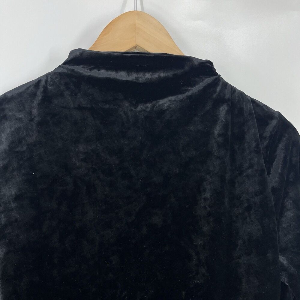 Rails Joelle Shirt Size Medium Black Velvet Long Sleeve Top Stretch Whimsigoth - Picture 5 of 9